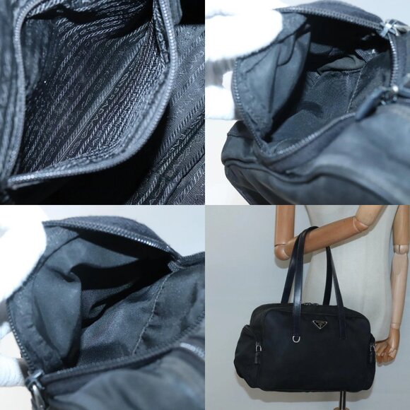 PRADA Shoulder Bag Nylon Black Silver Auth 135983 - Picture 14 of 15
